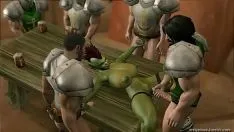 Hentai with men who fuck a monster