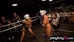 Ebony Pornstar Lady Armani vs. Blonde Bombshell Jamie Lynn in Intense Boxing Ring Fight