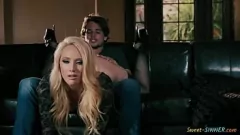 Classy Teen in Stockings Gets Fingered and Fucked Hard